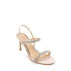 Badgley Mischka Donna Champagne Jewel Stiletto Sandals Size 8.5
